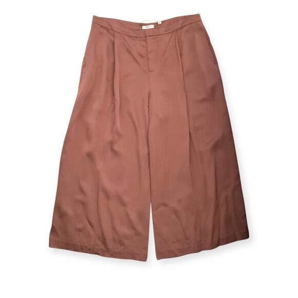 VINCE Satin Silky Luxurious Gold Rose XL Wide Leg Pants Office Party Evening - Picture 13 of 14